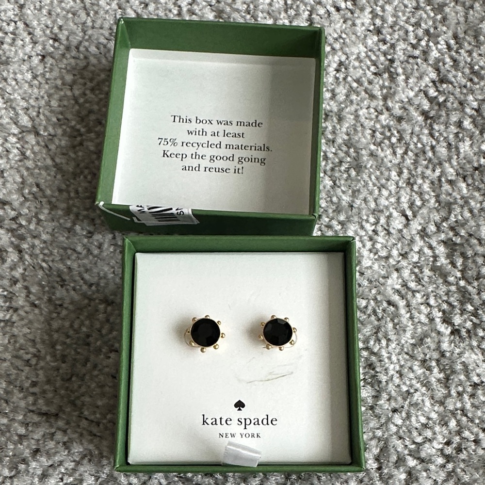 Kate Spade Gold and Black Stud Earrings
